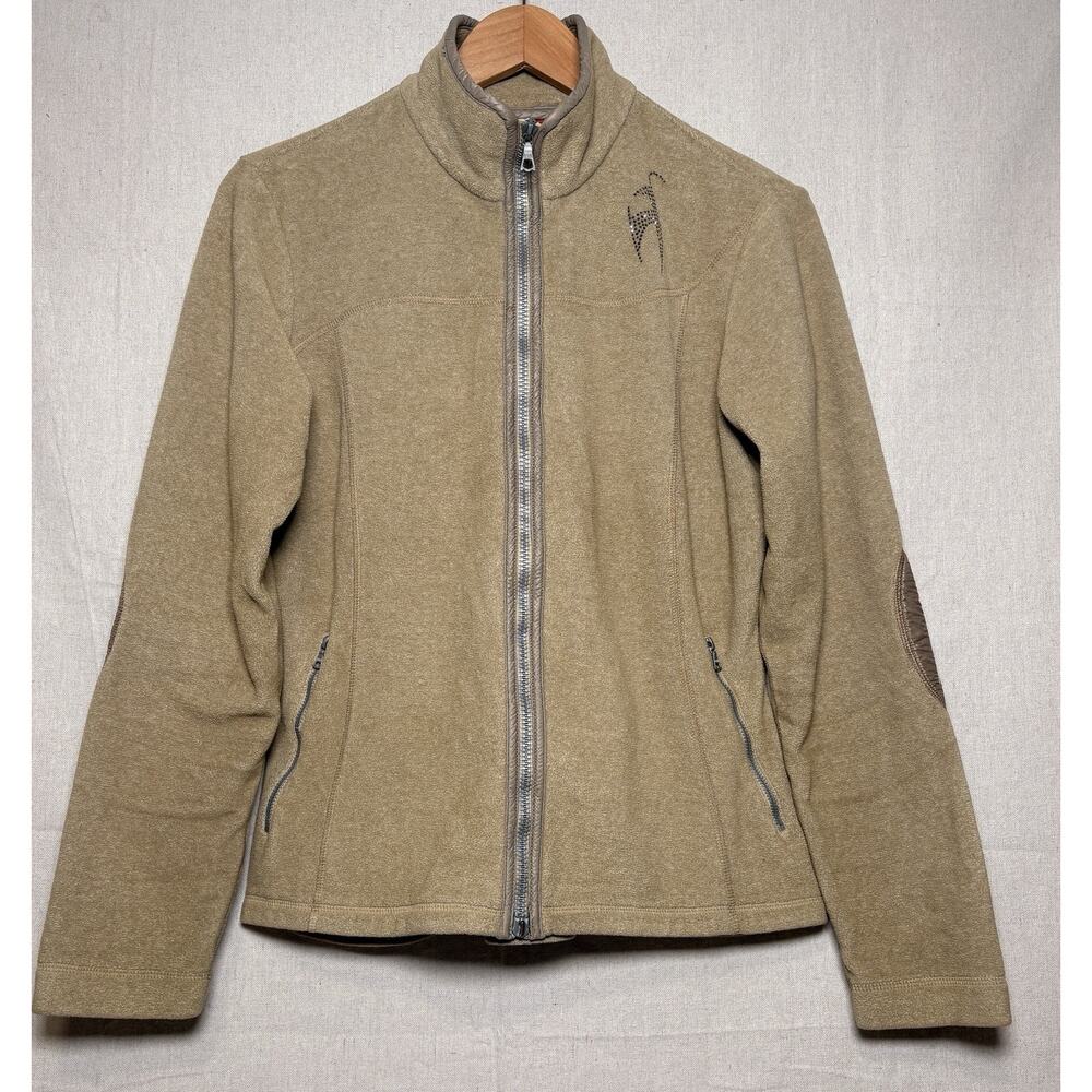 Toni Sailer Womens 42 Technical Mid Layer Lightweight Fleece Zip Up Elbow Patch